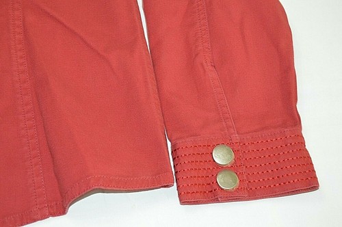 Chaqueta de mezclilla para mujer Chicos manga larga bolsillos con cuello mezcla algodón roja talla 1 - Imagen 2 de 6