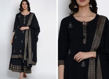 Women Stitched Salwar Kameez suit Kurti Palazzo dupatta Navy blue