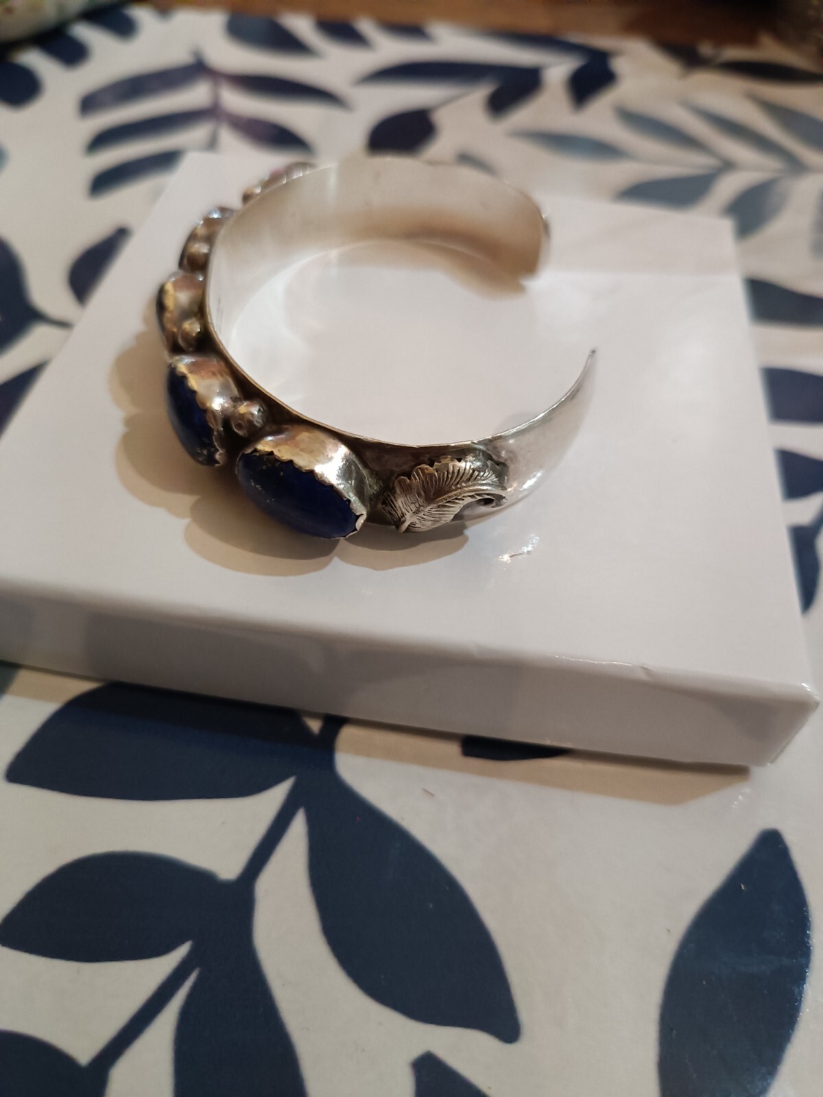 lapis native american cuff signed - image 4