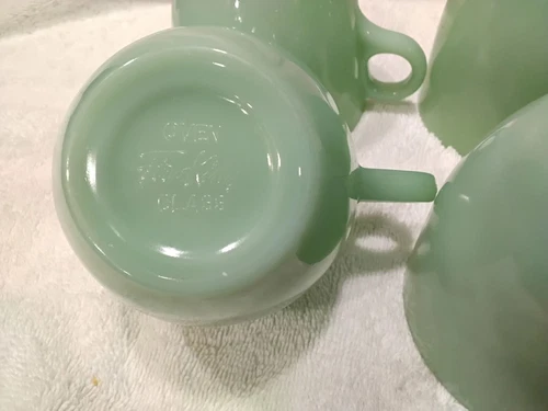 4 Fire King Jadeite C Handle Mug Cup Restaurant Ware