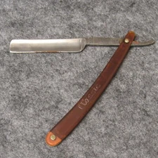 A. Witte Germany 5-1/2" Straight Razor Classic Brown Translucent Celluloid