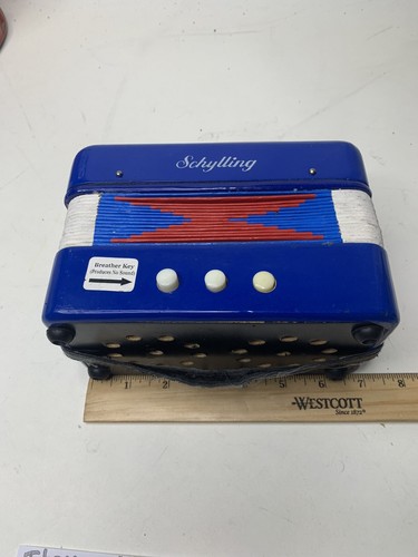 Vintage Blue Schilling Kids Accordian Used Works - Picture 6 of 12