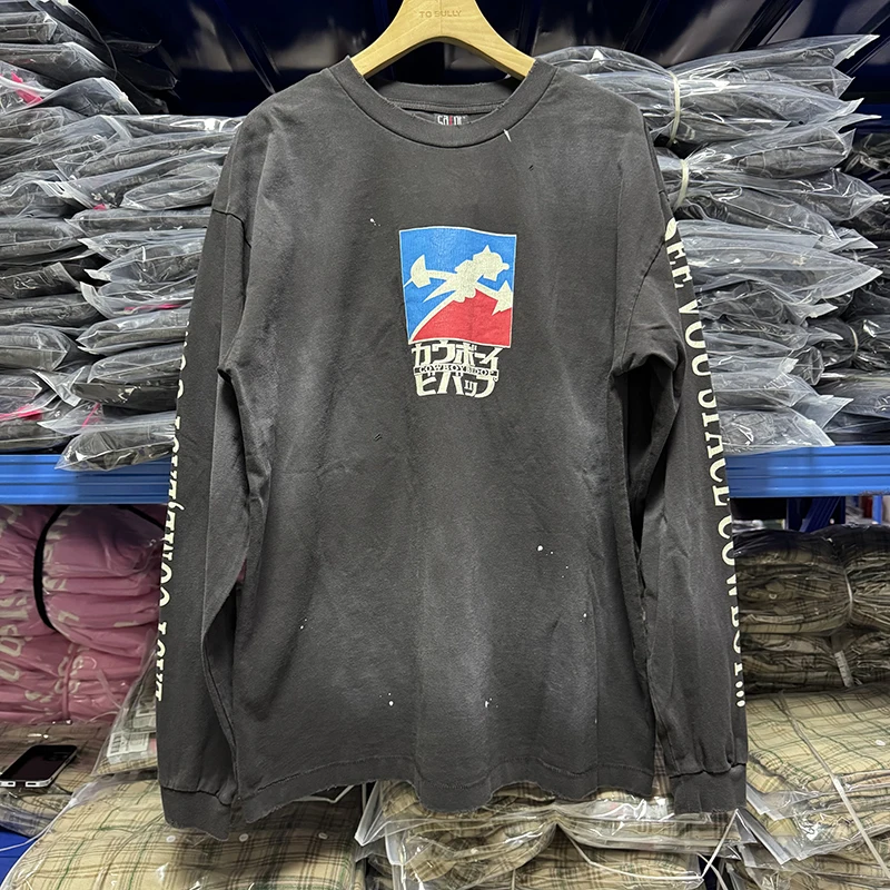 Saint Mxxxxxx Cowboy Bebop Long Sleeve T-shirt Vintage Washed