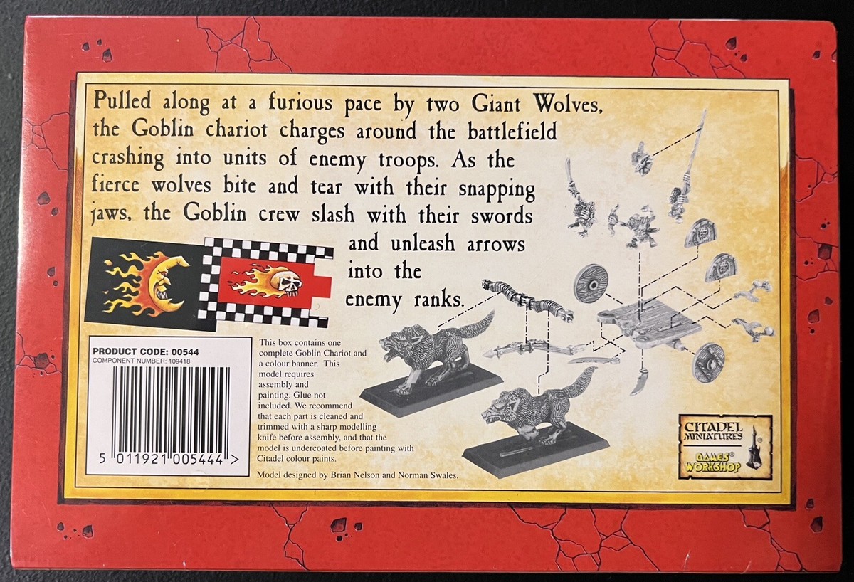 Warhammer Orc Goblin Wolf Chariot (1997) Sealed OOP Metal