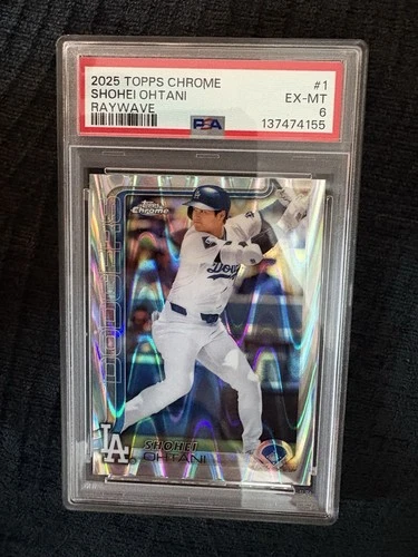 2025 Topps Chrome - Shohei Ohtani #1 RayWave Refractor PSA 6