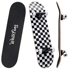 WhiteFang 31" Skateboard Double Kick Skate Board 7 Deck New Skateboard