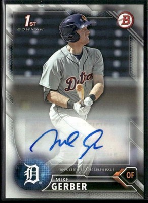 2016 Bowman 1st Prospect Autograph #PA-MG Mike Gerber Auto Rookie Tigers