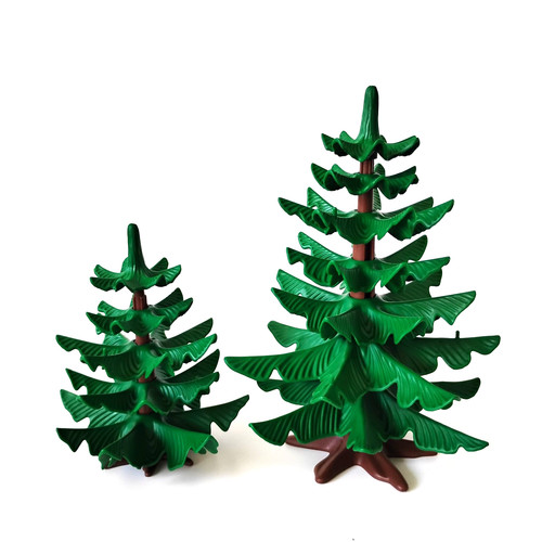 Playmobil Pine Tree x2 Approx. 6.5" + 4" Tall Forest Landscape