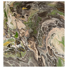 Abstrakte Kunst Original Gemälde 30x30 Leinwand Fluid Art Acryl Pouring Unikat