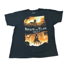 Attack On Titan T Shirt Ripple Junction Size XL Unisex Black Big Print