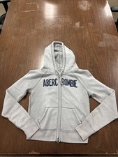 Abercrombie  Fitch Women's L Full Zip Hoodie Gray And Blue