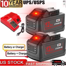 18V For Milwaukee For M18 12Ah Battery Lithium 48-11-1860 48-11-1812/Charger US