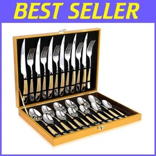 Contemporary 18/10 Stainless Steel Flatware Set, 24pcs for 6