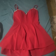 City Studio Red Rhinestone Sweetheart Mini Fit & Flare Dress size 9/10