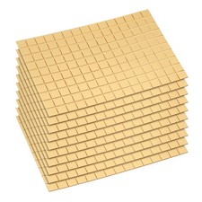 1500pcs 10 x 10 mm Self-Adhesive Acrylic Mirrors Mosaic Tiles Sticker, Gold