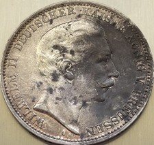 Silberm&uuml;nze Deutsches Reich Preu&szlig;en Wilhelm II. 3. Mark 1910 Berlin Vorz&uuml;glich.