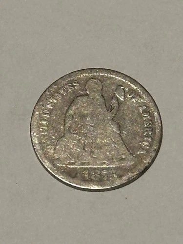 1875 CC 10 Cent Seated Liberty (mm below the bow) rarer specimen