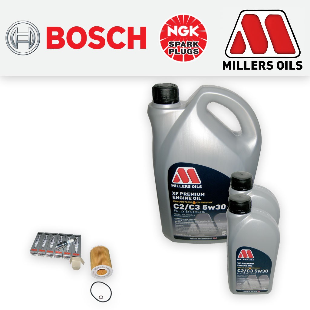 SERVICE KIT for BMW 3 SERIES E46 325I OIL FILTERS PLUGS +5w30 XF OIL (2000-2007)