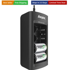 Recharge Universal Charger for NiMH Rechargeable AA, AAA, C, D, and 9V Batteries