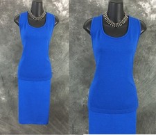 NWT NEW BEAUTIFUL st john knit blue top skirt suit size M 10 12