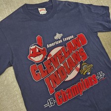 Vintage Cleveland Indians Shirt Men Large Cheif Wahoo World Series 90s USA Y2K