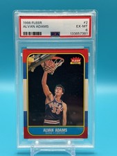 1986 FLEER #2 ALVAN ADAMS PSA 6 Phoenix Suns