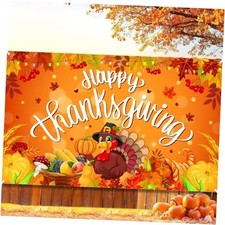 Happy Thanksgiving Banner Extra Large 72x44 Inch, Thanksgiving Backdrop for
