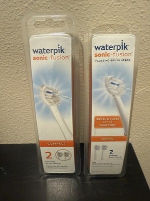 2x Waterpik Sonic-Fusion Replacement Flossing Compact Brush Heads 2-Pack Genuine