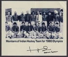 India 1980 Olympics Medal Team photo signed player ZAFAR IQBAL
