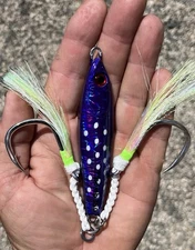 Best Tungsten Jig 350g  Tiny  3 3/4 “ Lowest Profile Bluefin Tuna Glow Purple Tg