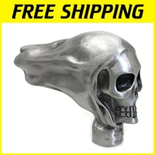 Universal Skull Fender Ornament with Secure Stud Mounting - Silver Finish