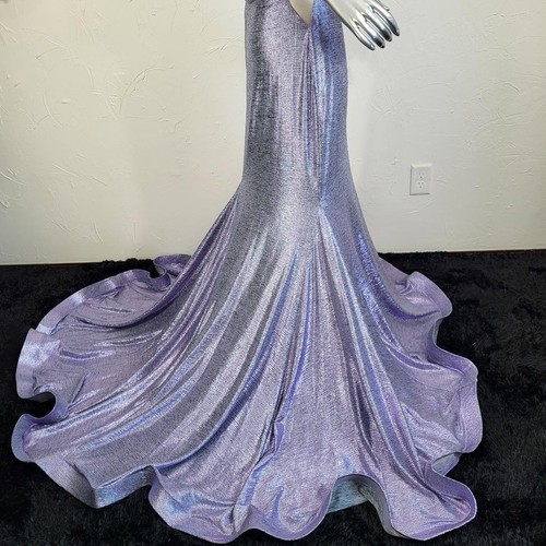 NWT~$530~JOVANI~16/18~LAVENDER MAXI MERMAID ONE SHOULDER PROM EVENING DRESS - Picture 11 of 23