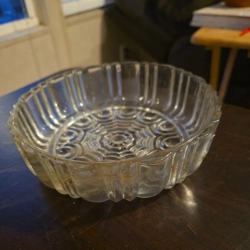 Vintage Candy Dish Clear Round Glass Anchor Hocking #1092, 1950's, 7 inch