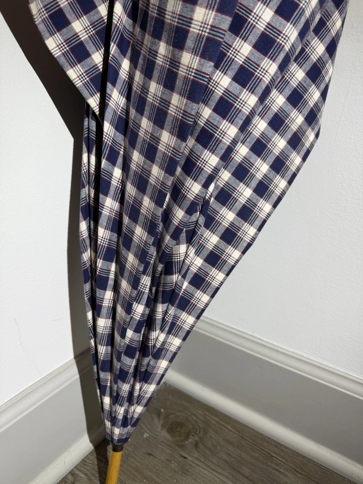 Circunferência de 42 polegadas. Guarda-chuva de algodão encerado 35 polegadas de comprimento VINTAGE (50’s-70’s) - Imagem 4 de 4