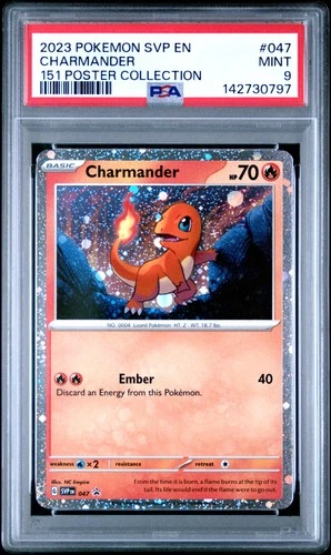 2023 POKEMON SVP EN-SV BLACK STAR PROMO 151 POSTER COLL #047 CHARMANDER PSA 9