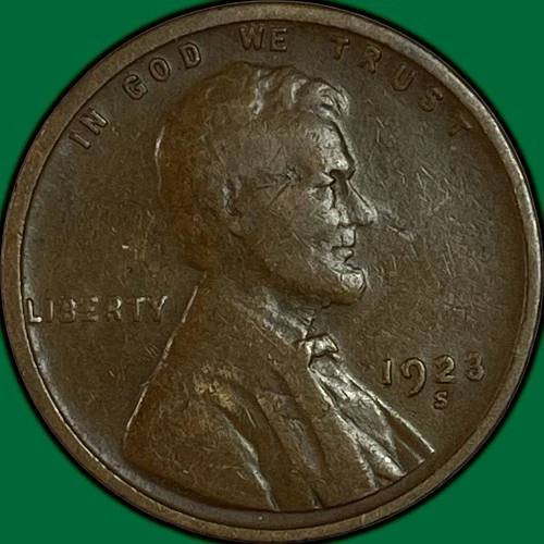 1923-S Lincoln Wheat Cent Fine F Coin #34328