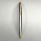 Vintage Parker 45 Flighter GT Fountain Pen - Brushed Steel & Gold Trim - USA
