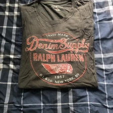 Men’s Denim & Supply R.L. Graphic Tee Black XXL. Pre-Owned.