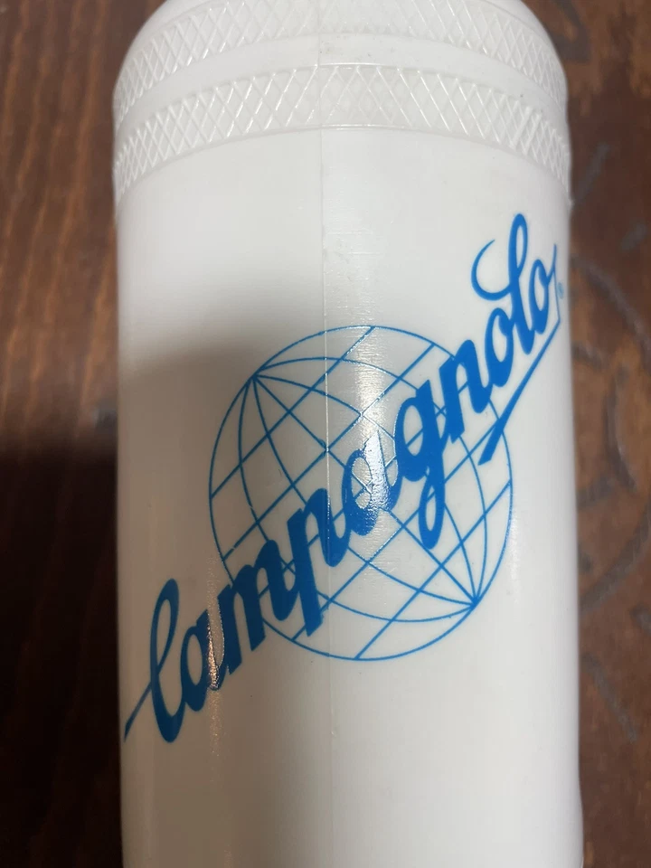 Botella de agua vintage NOS T.A Campagnolo Globe Logo blanco azul RARA Foto 3 de 4