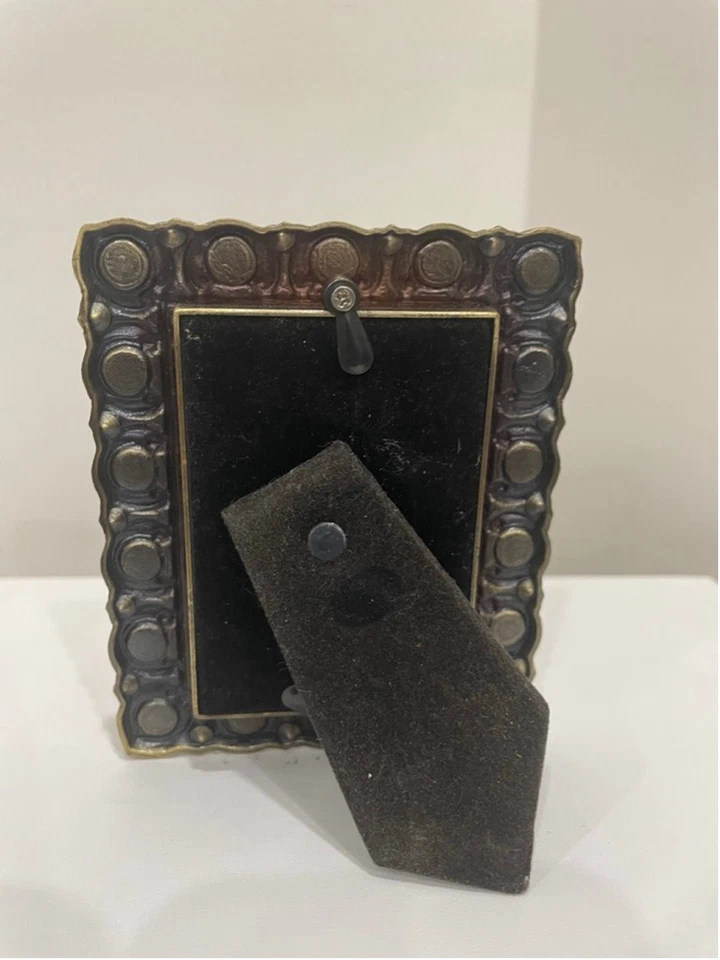 Marco de fotos vintage bronce blanco perla estrás decoración Hollywood Regency glamour Foto 4 de 4