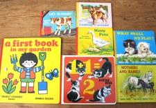 Vintage Brimax Books- Childrens Education Pre School garden adding pets animals