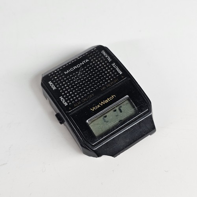 #ad #ad Vintage Micronta Talking Vox Watch Alarm New Battery Blind Aid Rare Black PARTS $39.95