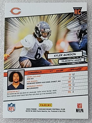 2022 Chicago Bears Monsters Of The Midway Trading Card Choose 1 from 8 Cards - Picture 11 of 17