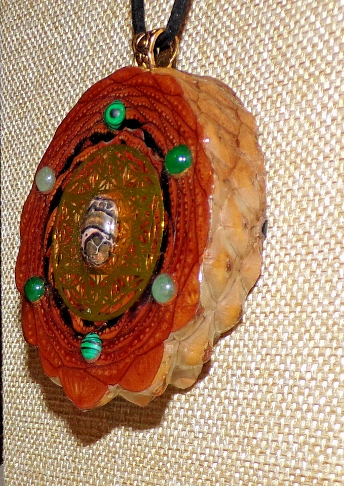 Perilla Cono de Pino - Estrella de David - Colgante con Piedras Preciosas de Soporte Foto 3 de 4