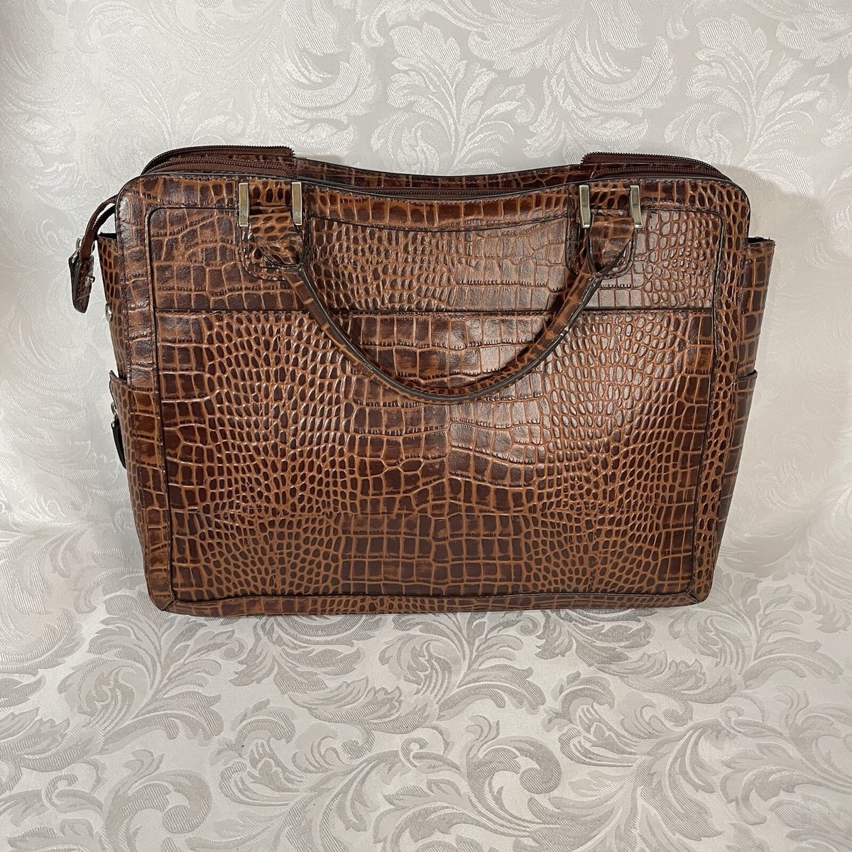 Franklin Covey Crocodile Grained Leather Large Bag | eBay