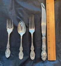 Wallace Sterling Silver Lucerne  8 SETTINGS 4 Piece per setting 32  pieces total