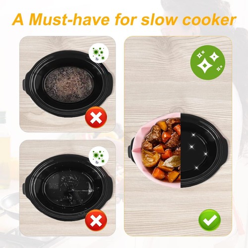 Silicone Slow Cooker Liner 6-8 Quart Compatible with Crockpot, Reusable Pink  - Bild 7 von 7