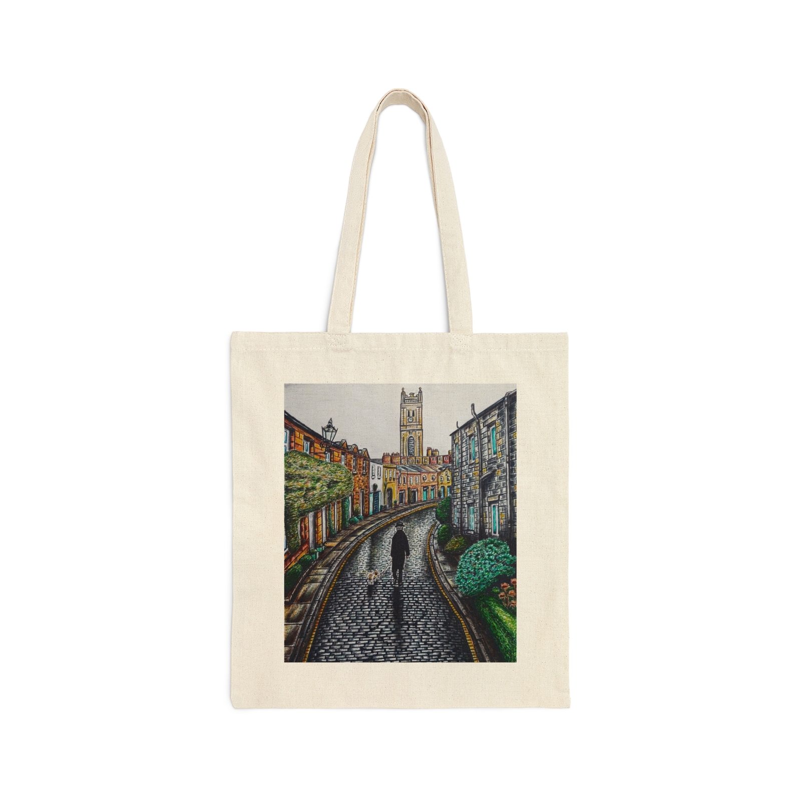Tote Bag, Cotton Canvas-Edinburgh Circus Lane design- birthday gift, fashion