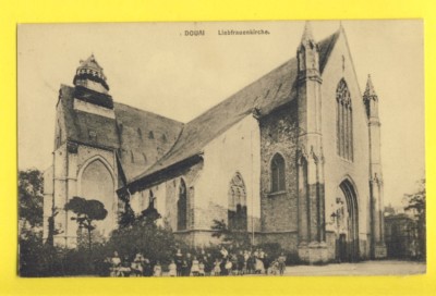 cpa Brüssel, Stempel DEUTSCHE FELDPOST 1918 DOUAI (Nord) LIEBFRAUENKIRCHE Kirche