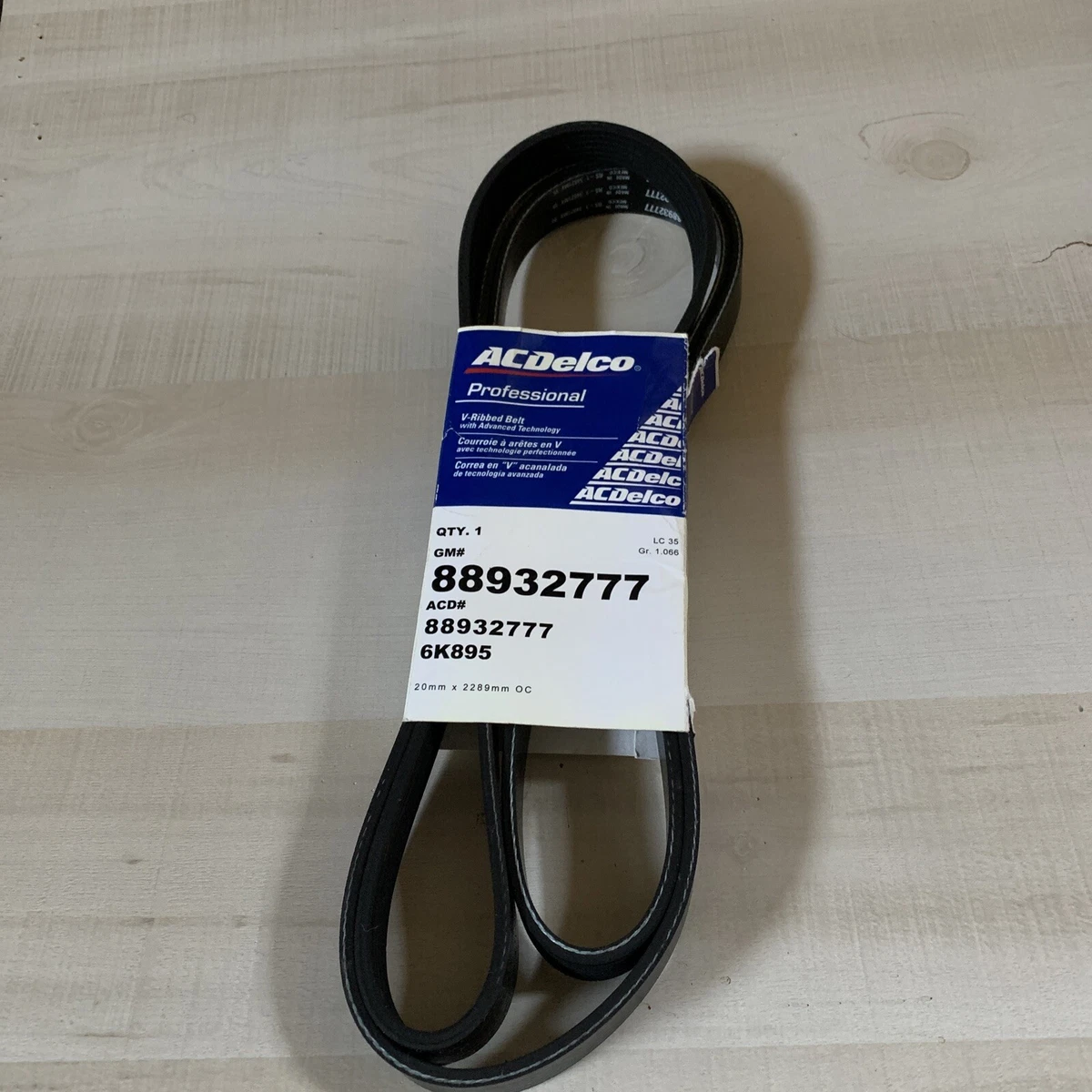 6K895 ACDelco Serpentine Belt Made In USA 88932777 | eBay